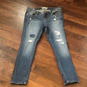 Torrid Jeans- Boyfriend Style- Distressed on front- 5 Pocket Style-Stretch-EUC